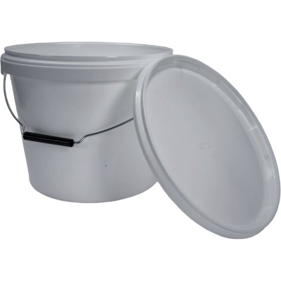 10L Buckets with Lids – Food Safe – Tamper Evident – Stackable – White – Metal Handle – BEEtastic UK