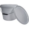 10L Plastic Buckets with Lids – Food Safe – Tamper Evident – Metal Handle – Stackable – White – 10 Litre