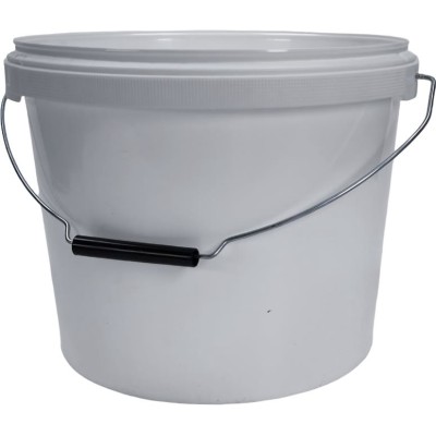 10L Buckets with Lids – Food Safe – Tamper Evident – Stackable – White – Metal Handle – BEEtastic UK
