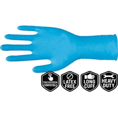 Heavy Duty Nitrile Long Cuff Gloves – 300mm – Box of 50 – Ultra Thick – Latex Free – BEEtastic UK