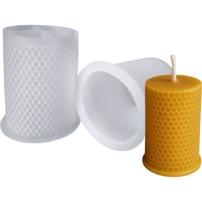 Silicone Candle Moulds – Honeycomb Cylinder – Pack of 2 – 8cm x 5.5cm – Reusable