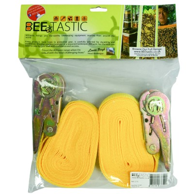 Beehive Ratchet Straps – Pack of 2 – 25mm Wide – 5m Long – Secure Webbing