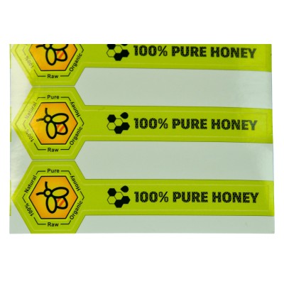 Honey Jar Tamper Labels – 300 Stickers – Pre-Cut Sheets of 6 – Honey Jar Seals