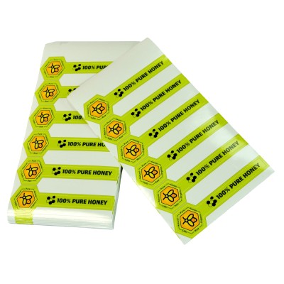 Honey Jar Tamper Labels – 300 Stickers – Pre-Cut Sheets of 6 – Honey Jar Seals