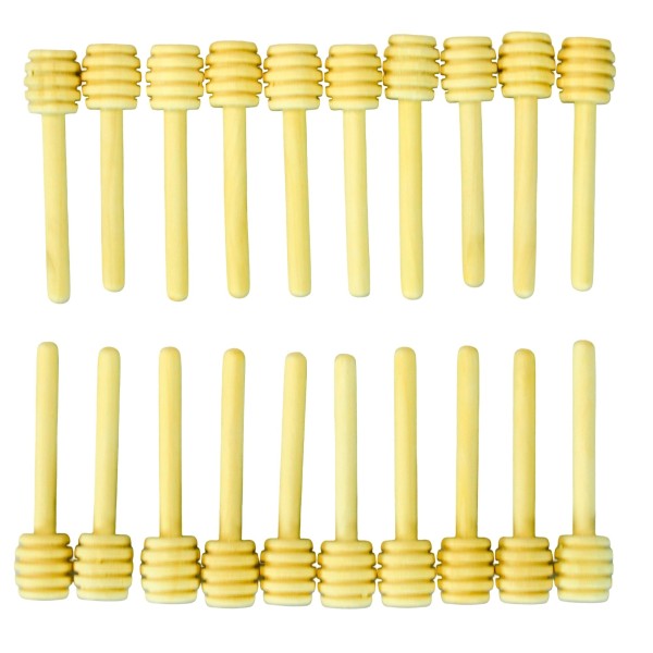 Honey Drizzler – 80mm Wooden Stick with 20mm Dipper – Pack of 20
