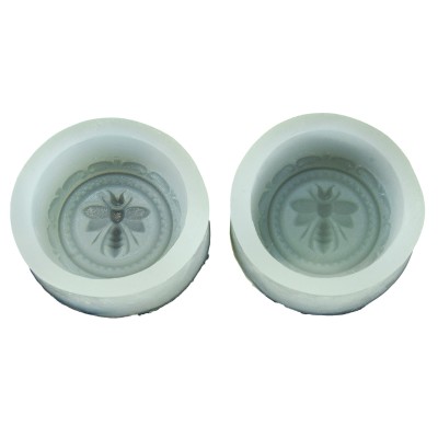 Silicone Soap Mould – Round Queen Bee Design – Pack of 2 | Flexible & Reusable