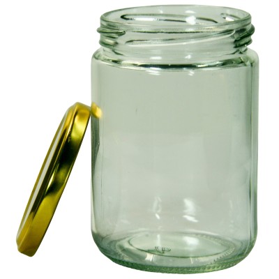 454g Round Glass Honey Jars – 72 Pack – Gold Lids with Silicone Seal – Food Safe
